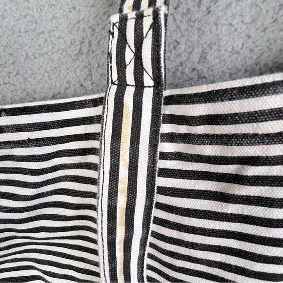 KATE SPADE TODAY IS SATURDAY TOTE BAG BLACK AND WHITE STRIPES - Picture 8 of 12